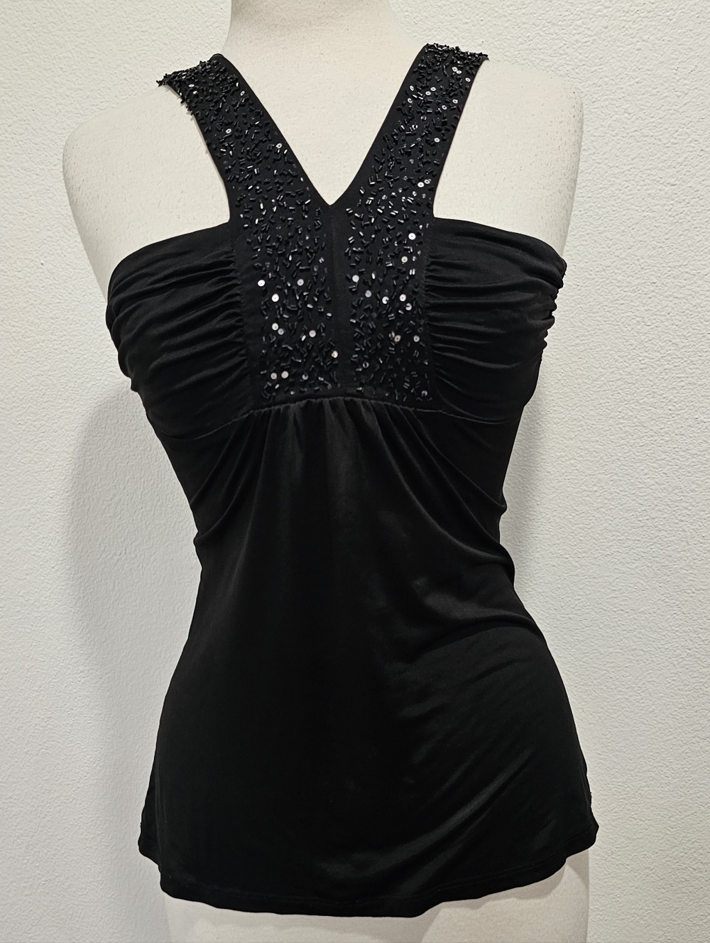 Rampage Black Embellished Halter Camisole